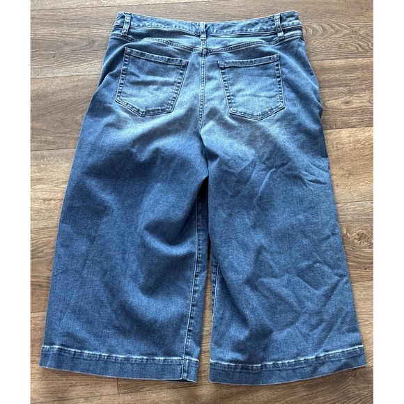 Lane Bryant Signature Fit Wide Leg Mid Rise Center Stitch Jeans Blue Denim Sz 14 - Picture 2 of 12